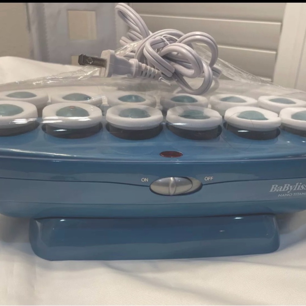 BaByliss Nano Titanium Hair Rollers - Blue and White